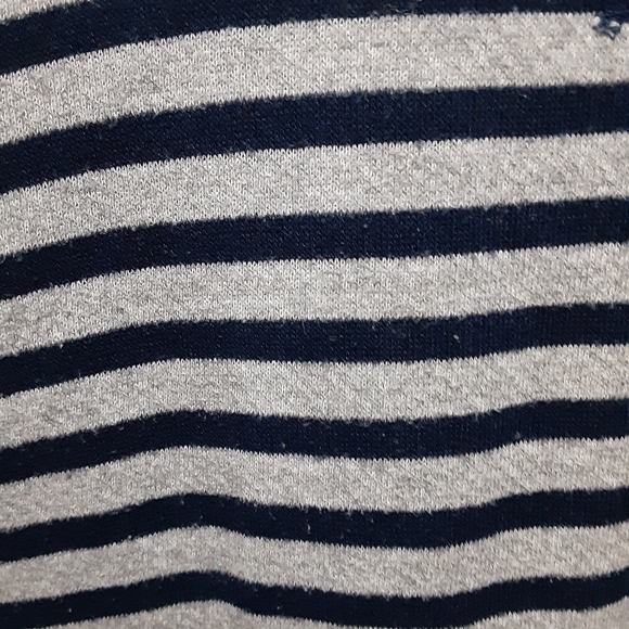 Striped Navy and Gray Women's Sweater - Picture 2 of 3
